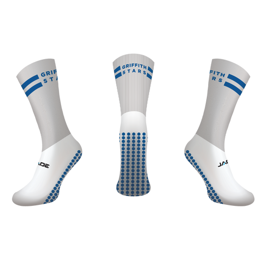 GRIFFITH TOUCH OFF FIELD GRIP CREW SOCKS - WHITE - MIN QTY'S APPLY