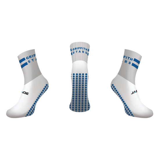 GRIFFITH TOUCH OFF FIELD GRIP QUARTER SOCKS - WHITE - MIN QTY'S APPLY