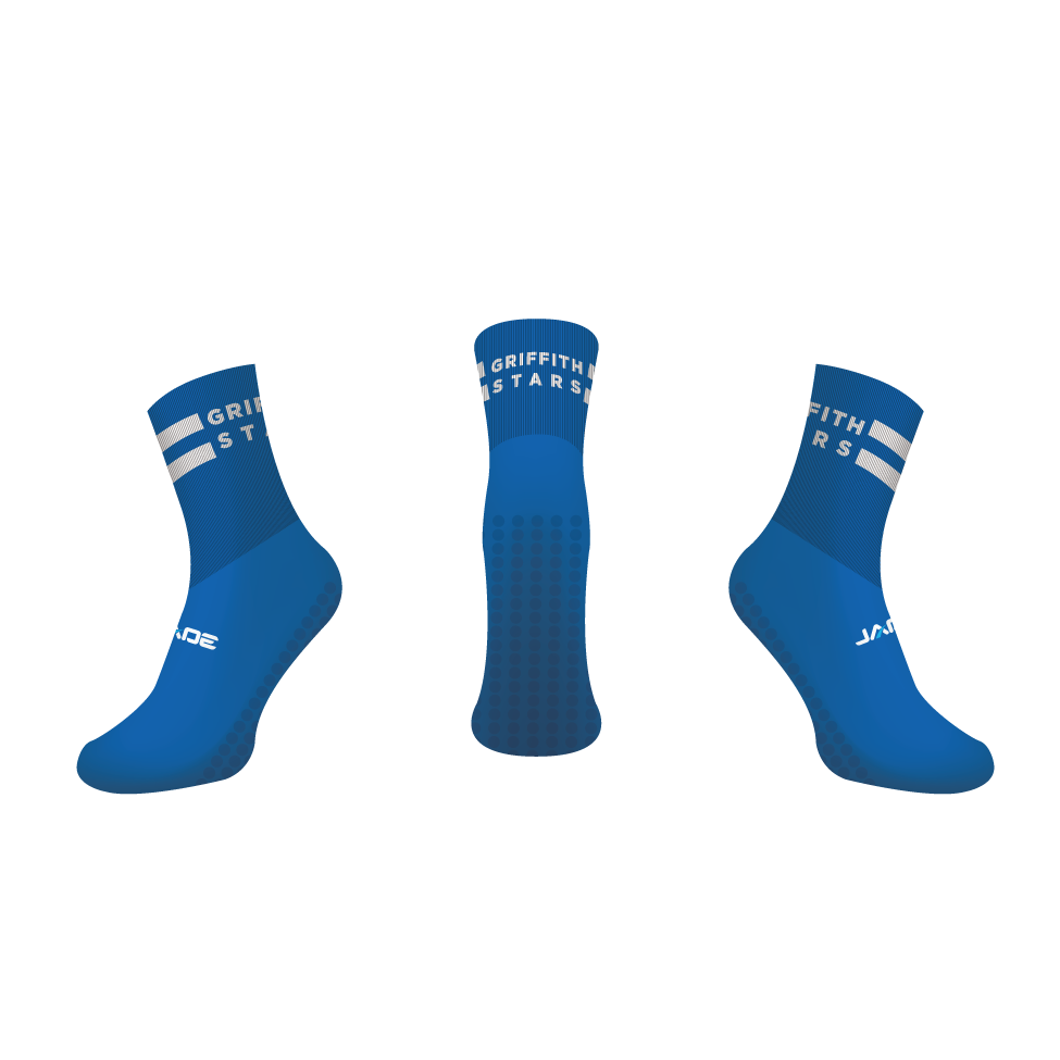 GRIFFITH TOUCH ON FIELD GRIP QUARTER SOCKS - ROYAL - MIN QTY'S APPLY