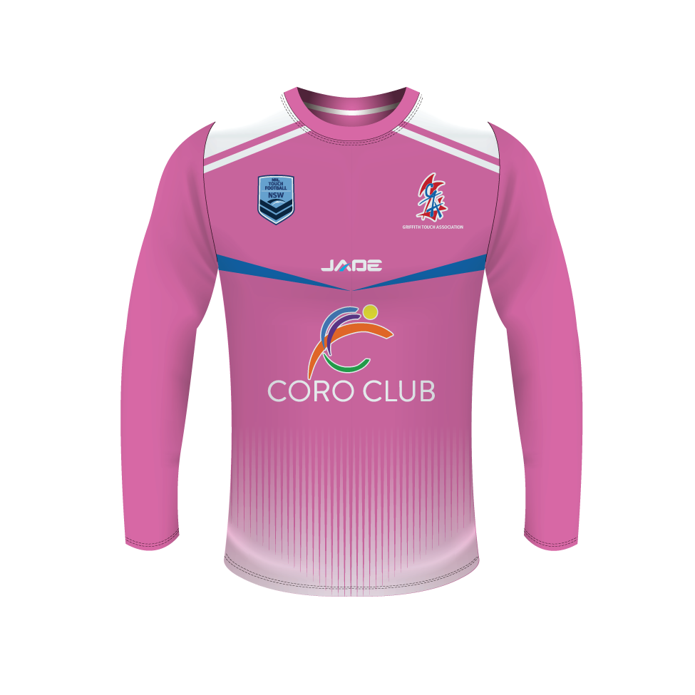 GRIFFITH TOUCH LONG SLEEVE TRAINING TEE PINK- MINIMUM QTY'S APPLY