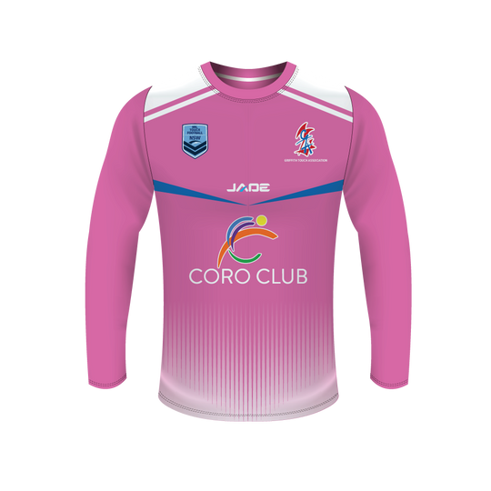 GRIFFITH TOUCH LONG SLEEVE TRAINING TEE PINK- MINIMUM QTY'S APPLY