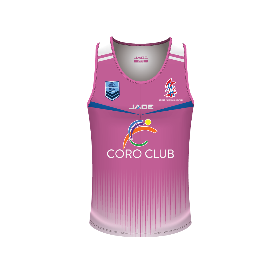 GRIFFITH TOUCH TRAINING SINGLET PINK- MINIMUM QTY'S APPLY