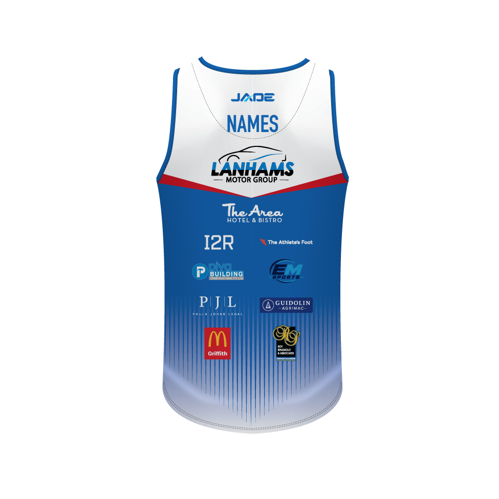 GRIFFITH TOUCH TRAINING SINGLET ROYAL- MINIMUM QTY'S APPLY