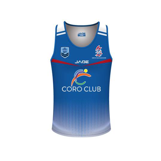 GRIFFITH TOUCH TRAINING SINGLET ROYAL- MINIMUM QTY'S APPLY
