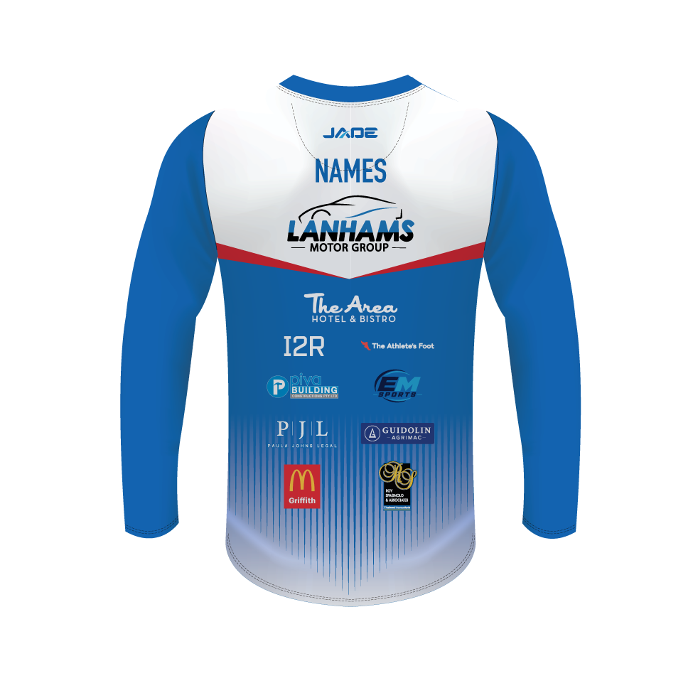 GRIFFITH TOUCH LONG SLEEVE TRAINING TEE ROYAL- MINIMUM QTY'S APPLY