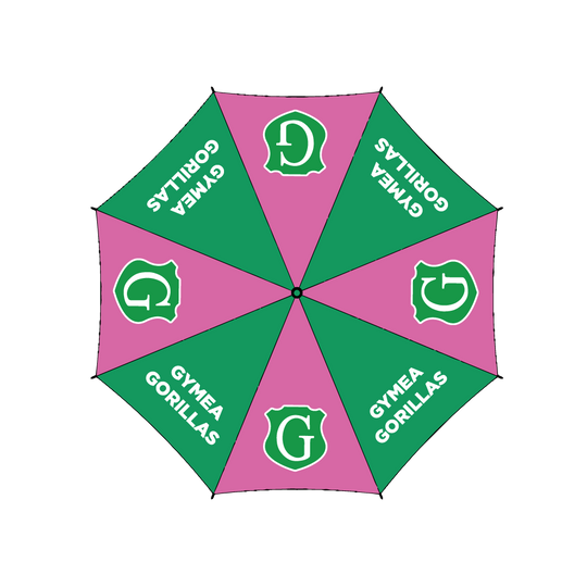 GYMEA GORILLAS UMBRELLA - GREEN/PINK- MIN QTY'S APPLY