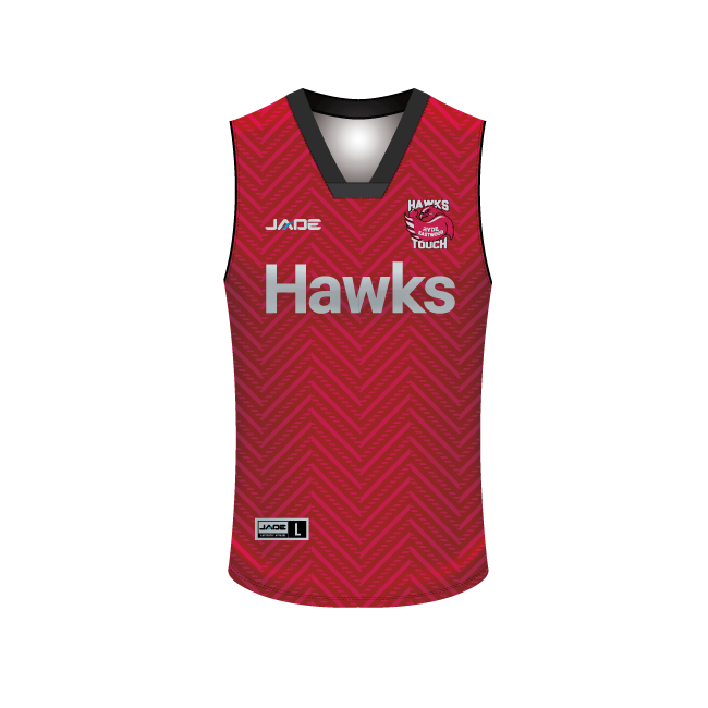 HAWKS TOUCH SUBLIMATED BASKETBALL SINGLET RED - AVAILABLE MENS/YOUTH
