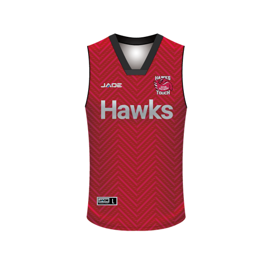 HAWKS TOUCH SUBLIMATED BASKETBALL SINGLET RED - AVAILABLE MENS/YOUTH