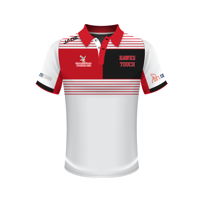 HAWKS TOUCH FULLY SUBLIMATED POLO - WHITE