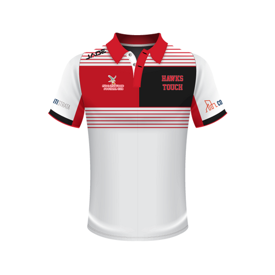 HAWKS TOUCH FULLY SUBLIMATED POLO - WHITE