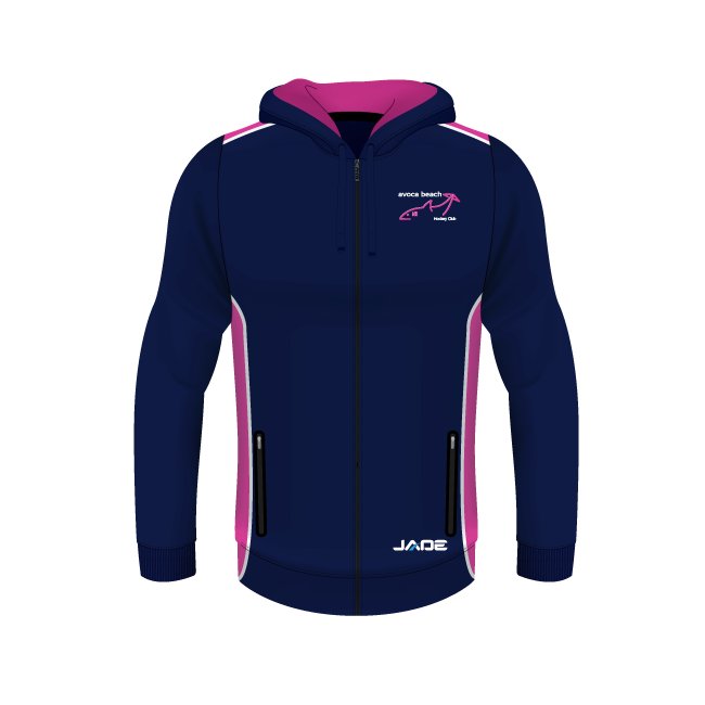 AVOCA BEACH HOCKEY ZIP HOODY CVC FLEECE WITH EMBROIDERED LOGOS