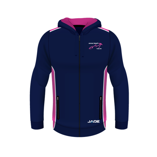 AVOCA BEACH HOCKEY ZIP HOODY CVC FLEECE WITH EMBROIDERED LOGOS
